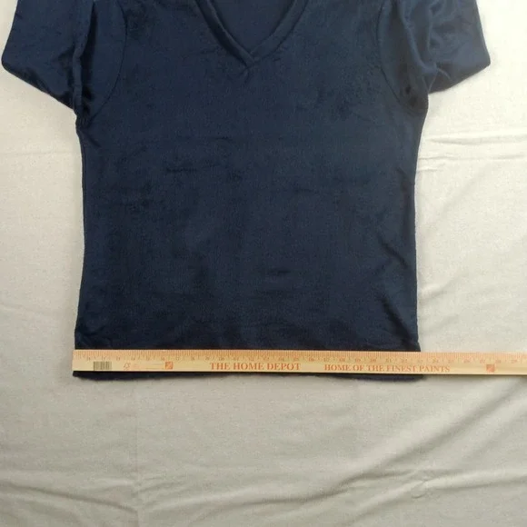 Harve Benard Womens Long Sleeve Sleepwear Top Size 1X/XL Soft Fuzzy Navy NWOT - Picture 9 of 14